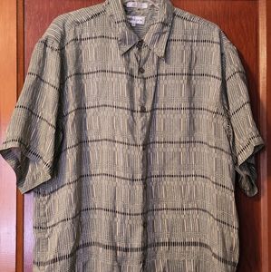 Vintage Chereskin Men's Casual Button-Down Shirt, Large, 100% Silk